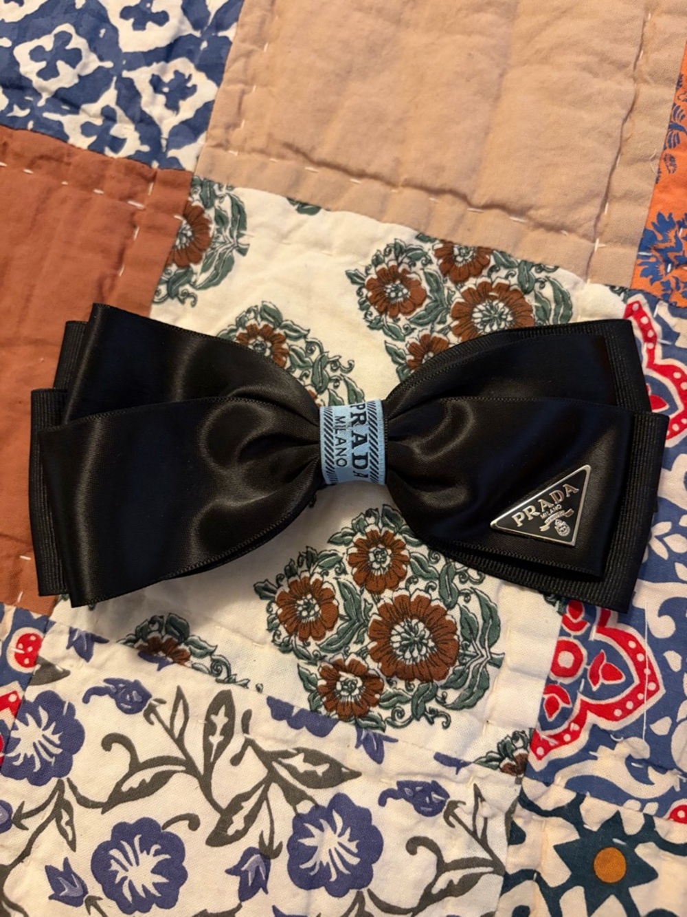 Prada black hair bow clip